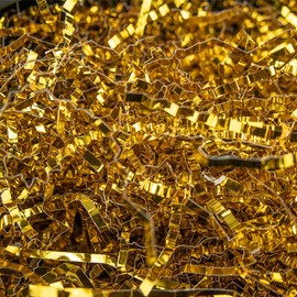 Crinkle Paper, 100g Gold Shredded Crinkle Cut Filler for Gift Baskets, Decorative Gifts