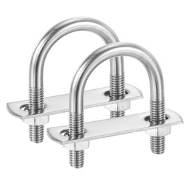 PATIKIL Round U-Bolts, 2 Pcs 1.3"(33mm) Inner Width 60mm Length M8 with Nut Plate Washer 304 Stainless Steel Round Bend U-Bolts for Boat Trailer Axle Sailboat