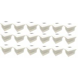 RELIGHTABLE 18 Pack LED White Vinyl 5"X5" Solar Powered Post Deck Cap Square Light WF