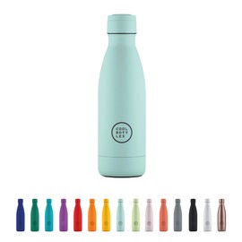 Cool Bottles - Trinkflasche aus Edelstahl - 350 ml - Pastel Sky - 23,5 x 7 cm -Thermische Kaltgetränke 36 Stunden und Heißgetränke 18 Stunden - Triple-Cool Technology - BPAFrei