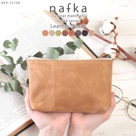 Nafka NFK-72109 Women's Pouch, Leather, Cute, Small, Small Accessories, Size M, Made in Japan, terracotta