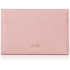 JILL STUART JSLW3AM1 Business Card Holder, Gloria, Cowhide, Saffiano Leather, Lurex, Card Case, Simple, Compact, Slim, Ladies, Fashionable, Adult Cute, Pink