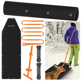 WinnerWhy 6 pcs Deer Drag Sled Game Glide Deer sleds for Game dragging 1.2mm Thickened Tear-Resistant Heavy Duty cart Hauler for Hunting, Field Dressing Accessories Hunting Tool(Black)