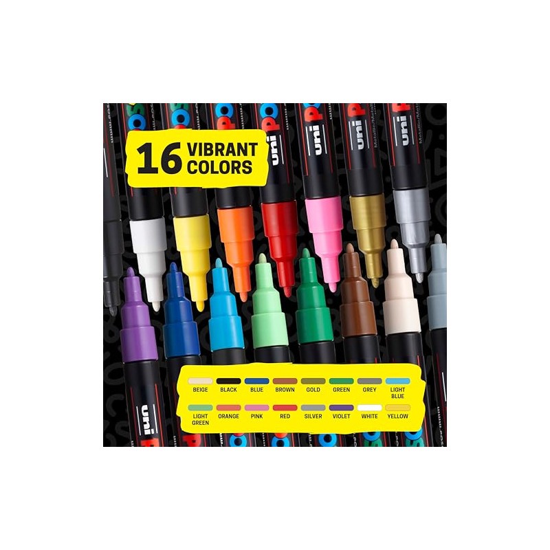 Posca Juego de rotuladores de pintura acrílica, fino