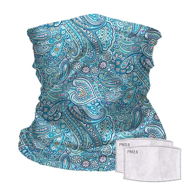 Cleanbreath - Polaina de cuello reutilizable con inserto de filtro, bandanas refrescantes de moda para hombres y mujeres, menta (Mint Flower), Talla única