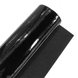 Glossy Mirrored Faux Leather Roll 11.8"x53"(30xmx135cm) Solid Color Shiny Vinyl for DIY Bows Earrings Crafts (Black)