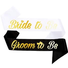 SINGOMON Bride to Be Sash Bride Sash Groom to Be Sash Bachelorette Party Sash Bride to Be Gifts Wedding Gifts for Bridal Shower, Hen Party Decorations, Wedding Decorations, Engagement Gift, Bachelorette Party Supplies