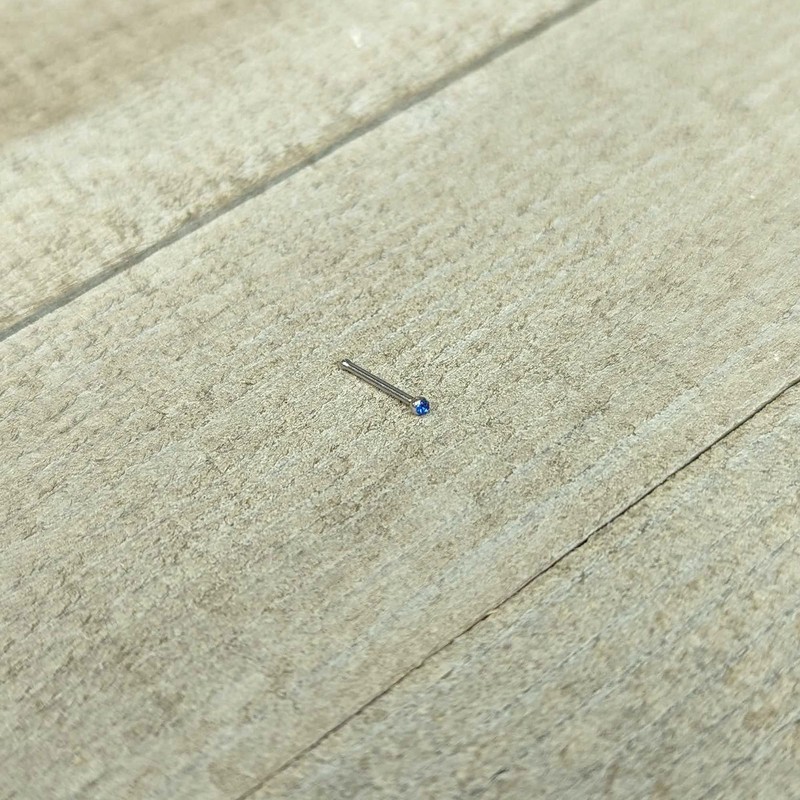 Body Candy Stainless Steel 1.57mm Blue Micro Nose Stud Bone