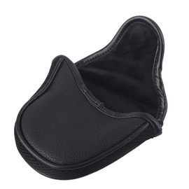 Golf Putter Protection Covers Headcover Semicircle PU Leather Guard Waterproof AccessoryBlack