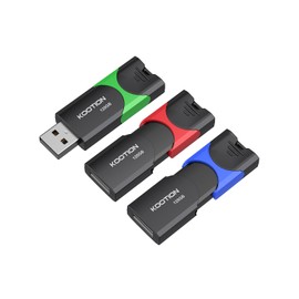 KOOTION 128GB Flash Drive 3 Pack USB Flash Drives Multicolor USB Drive Retractable Thumb Drive USB 2.0 Flash Drive Zip Drives High Speed Jump Drives with LED Indicator - 3Pack (Red, Green, Blue)