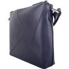 SNUGRUGS Ladies Soft Genuine Leather Triangular Insert Shoulder Bag, navy