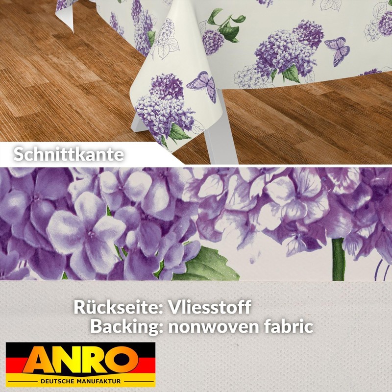 ANRO Oilcloth Tablecloth Wax Tablecloth Washable Garden Tablecloth Round Oval