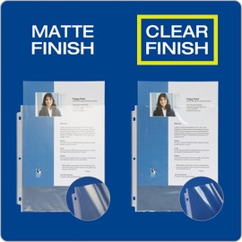 Oxford Sheet Protectors, Clear Finish, Top Load, Letter Size Plastic Sleeves, Reinforced 3 Hole Punch for Binders, 100 per Box (33267), Letter