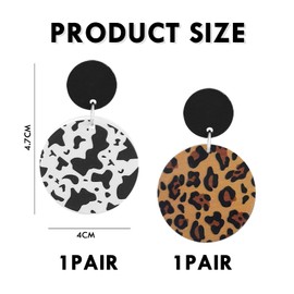 NIDHFG 2 Pairs of Women's Earrings, Acrylic Earrings, Retro Personality Earrings, Fashionable Earrings, Round Earrings.