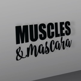 KCD Muscles and Mascara Vinyl Decal Sticker|Cars Trucks Vans Walls Laptops Cups|Black|5.5 in|KCD875