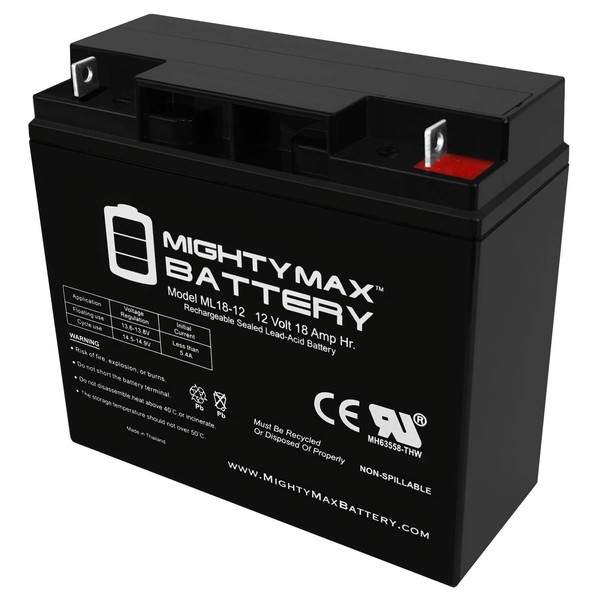ML18-12 - 12V 18AH Battery Replaces NP18-12 51814 6FM17 6-DZM-20 6-FM-18