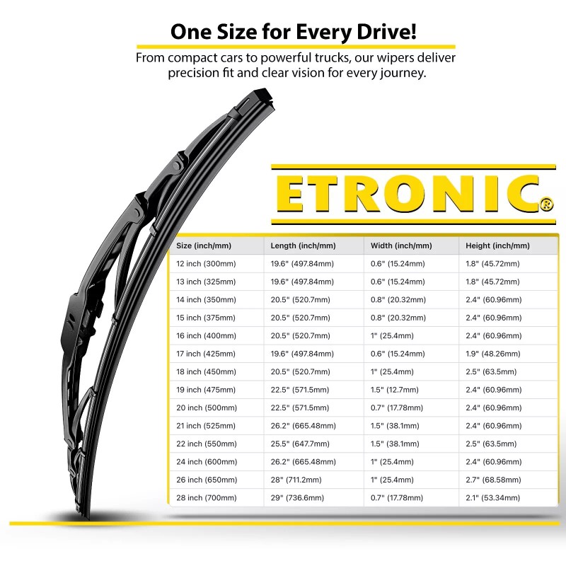 Etronic 10-Pack All Season Wiper Blades size 24" & 18"