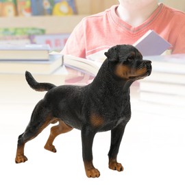 Rottweiler Dog Figurine,Miniature Solid Plastic Simulation Guard Dog Model Toy Decorative Collection Gift for Dog Lovers