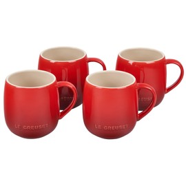 Le Creuset Stoneware Set of 4 Heritage Mugs, 13 oz. each, Cerise