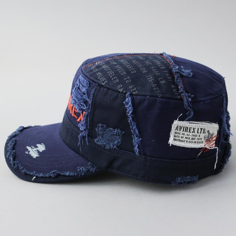 Avirex Distressed Remade Work Cap, Golf Baseball Cap, Cotton Cap,