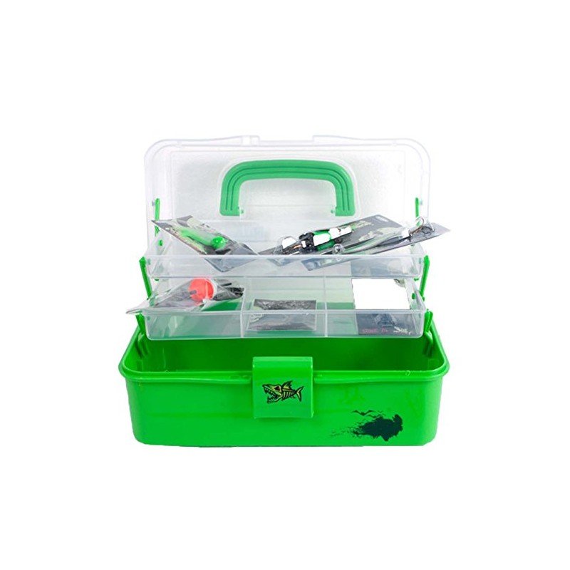 Loaded Junior Lime Green 2-tray Tackle Box Set