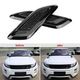 Hood Air Flow Vent Cover, Exterior Hood Air Flow Vent Cover Intake Grille Outlet Wing Trim for Evoque 2012-2018(black) hood scoop bonnet vents hood vents for cars 2011 6 hood vent corvette gran