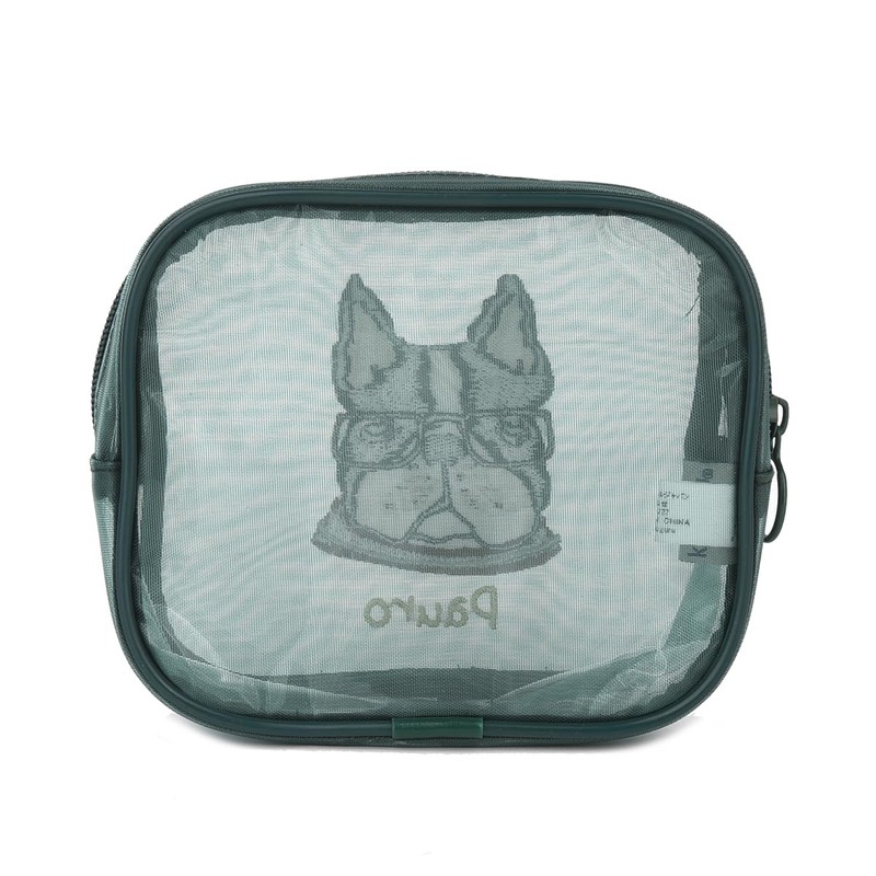 Kusuguru Japan Animal Mode Mesh Fabric Cosmetic Pouch, green