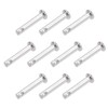 sourcing map 10x Single Hole Fork Bolts Pins 3 mm
