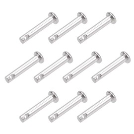 sourcing map 10x Single Hole Fork Bolts Pins 3 mm x 16 mm Flat Head Stainless Steel 304 Link Hinge Pin