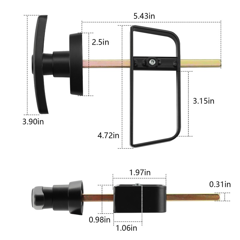 WellMade Shed Door Latch, T Handle Lock Kit, 5½" Storage