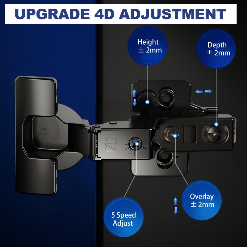 ATYLYF Cabinet Hinges 2 Pack Frameless Inset Soft Close Concealed