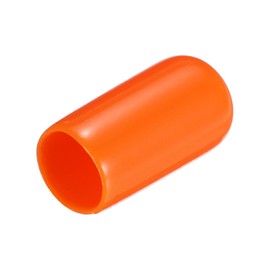 QUARKZMAN Pack of 200 Rubber Caps 7 mm (1/4 Inch) ID Vinyl PVC Round Tube Screw Caps Covers Screw Thread Protective Caps, Orange