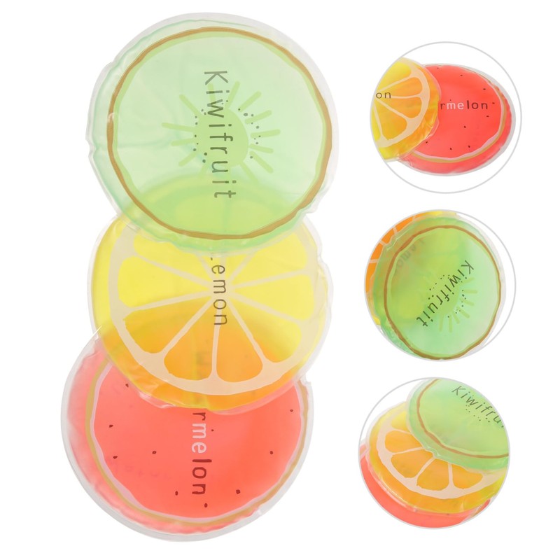 Mikinona 12Pcs Adorable Fruits Ice Packs Reusable Gel Cold Compress