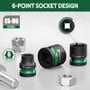 TIWINTUL 1/2" Drive Shallow Impact Socket Set, 8-24mm, Metric, CR-MO,