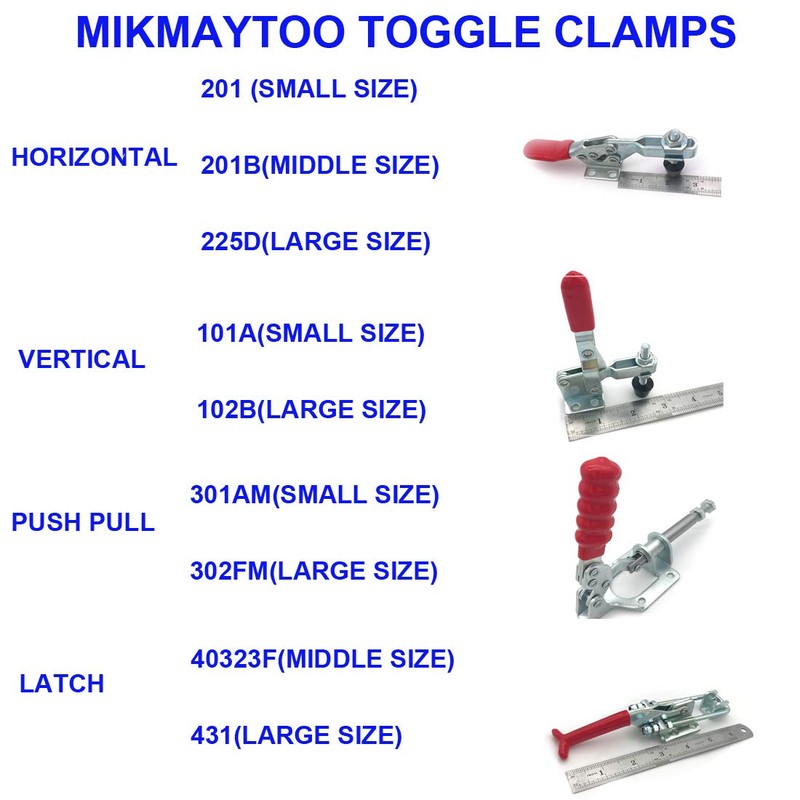 MIKMAYTOO Small Quick Release Horizontal Toggle Clamp 201A Hand Tool