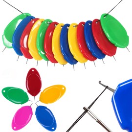 100 PCS Needle Threaders for Hand Sewing,Plastic Wire Hook Simple Threader Tool, Small Needle Eye,for Craft Work,Hand Sewing, Sewing Machine Crafting, Needlework and Cross-Stitch,5 Colors