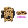Fingerless Half-Finger Premium Driving/Cycling/Motorcycle Gloves in Real Leather 309, leopard-yellow