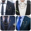 Men's Metal Tassel Chain Collar Pins Suit Brooch Tie Pin