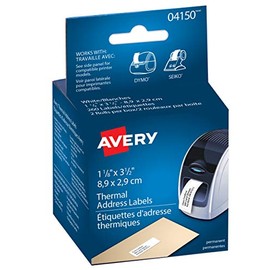 AVERY Address Labels for Thermal Label Printers, 3-1/2" x 1-1/8", White, Rectangle, 260 Labels, Permanent (4150)