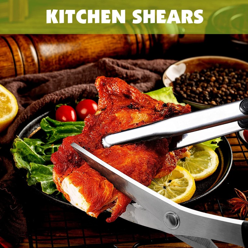 Kitchen Scissors, Korean Barbecue Sheras and Tongs Set,Kitchen Scissors for
