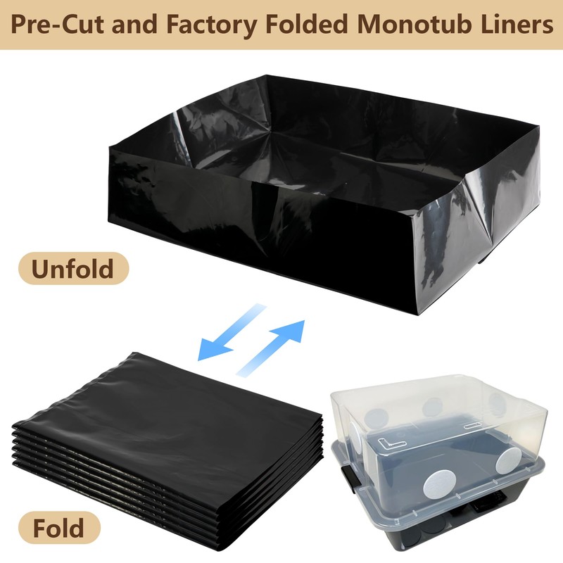 Adnee 10 Pcs Mushroom Monotub Liners-16" x 13" x 4"