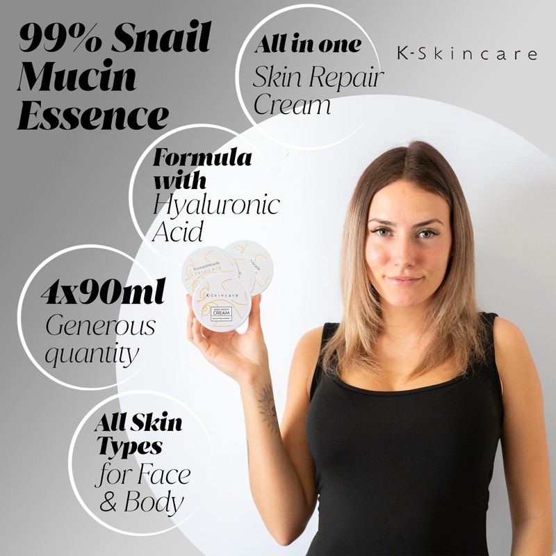 x4 Premium Snail Mucin Essence Cream with Hyaluronic Acid –