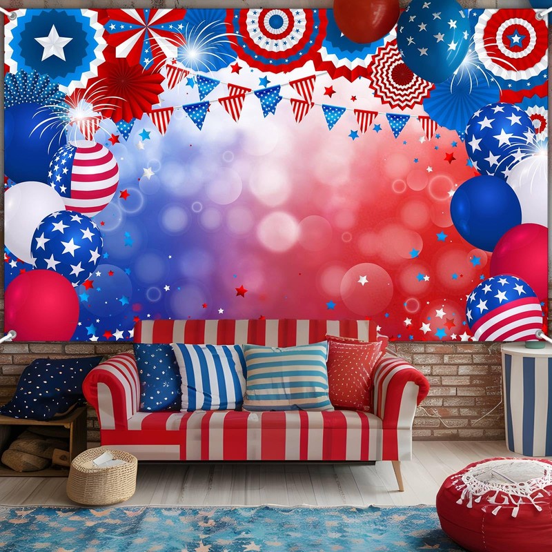 Mocsicka Independence Day Background July 4th Patriotic Photography Backdrop 4th