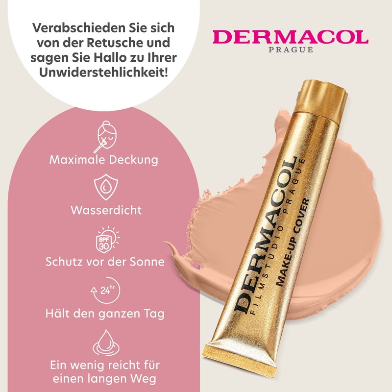 Dermacol Opaque Makeup Cover for Face and Neck, Waterproof Foundation