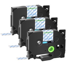 GREENCYCLE Compatible for Brother TZe-133 TZe133 TZ133 TZ-133 12mm 0.47 Inch 1/2" Blue on Clear Laminated AZE Label Tape for PTD210 D200 D400AD D600 PT-H100 PTH110 PT1290 PT-1230PC PTP700BT, 3 Pack