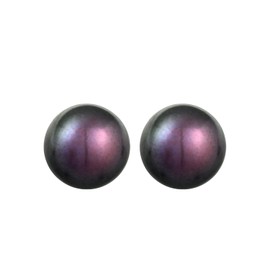 0312610822 Women's Earrings with Freshwater Pearls (6 mm) Anthracite for Women, 925 Sterling Silver, Silver Earrings for Women with Pearls, Pearl Stud Earrings, Silver, Pearl