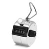 AMTAST 4 Digi Handheld Counter Clicker Silver Metal Clicker to