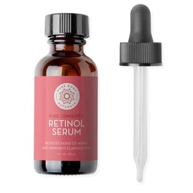 Pure Body Naturals Suero facial de retinol, suero de retinol con hamamelis, aceite de mirto y ginseng, crema antiedad y corrector de manchas oscuras p