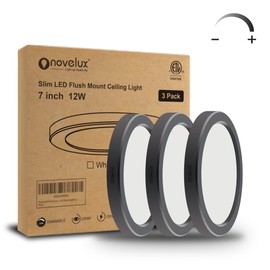 NOVELUX 7 Inch Small LED Flush Mount Ceiling Light Dimmable,5000k Daylight Ultra Slim Round Flat Panel Ceiling Light Fixture,Modern Ceiling Lamp for Closet,Kitchen,Bathroom,Hallway(3 Pack)