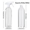 SCOOYUCK 3 Pack Plastic Spray Bottles, 16.9oz/500ml Water Spray Bottle,